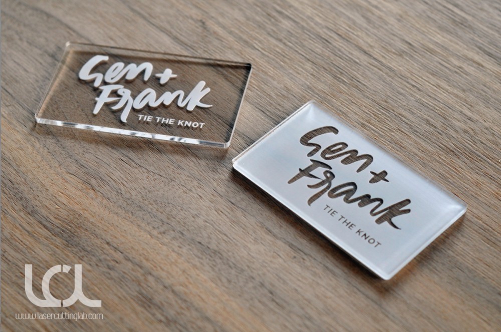 Laser Engraved Clear Acrylic Business Cards