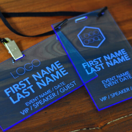 Fluorescent Blue Conference Badges